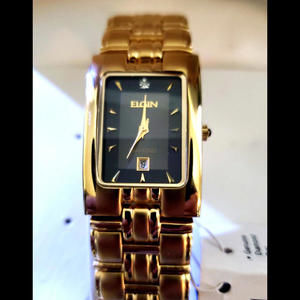 New in Box Elgin Men's Dress‎ Tank Wrist Watch New Battery